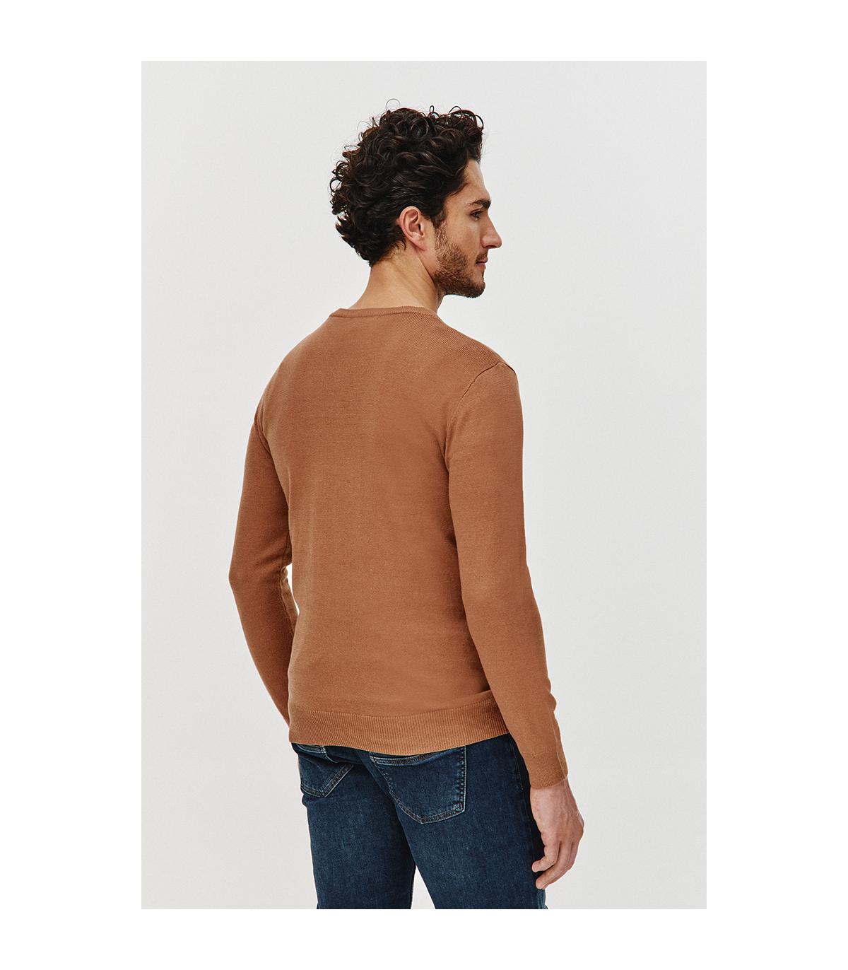 SWETER V NECK ROST BEŻOWY