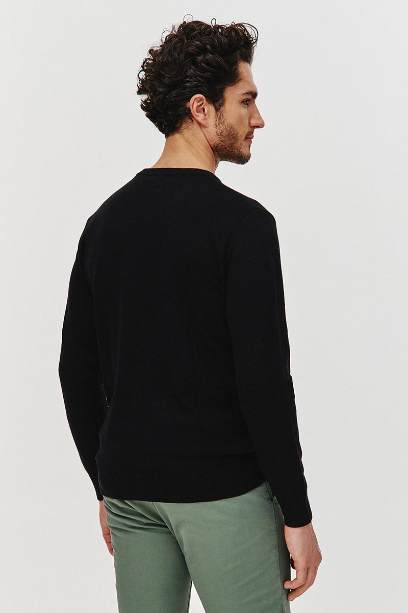 SWETER V NECK ROST CZARNY