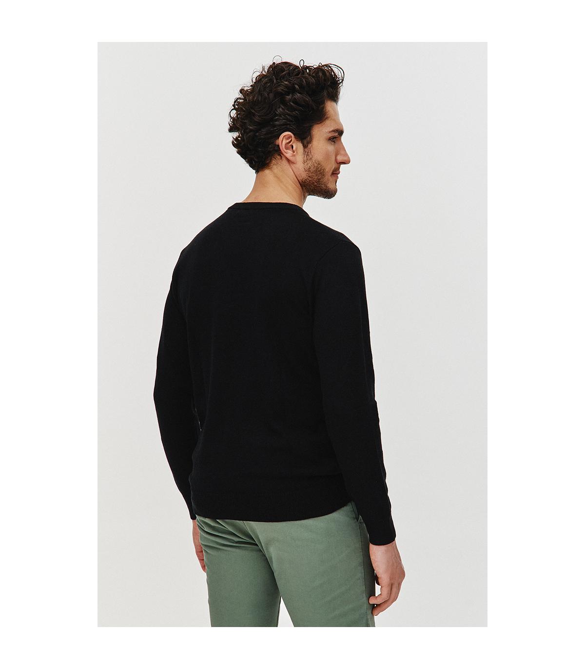 SWETER V NECK ROST CZARNY