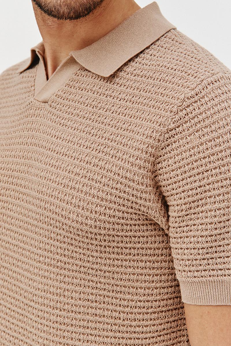 POLO DZIANINOWE DOTO BEŻ