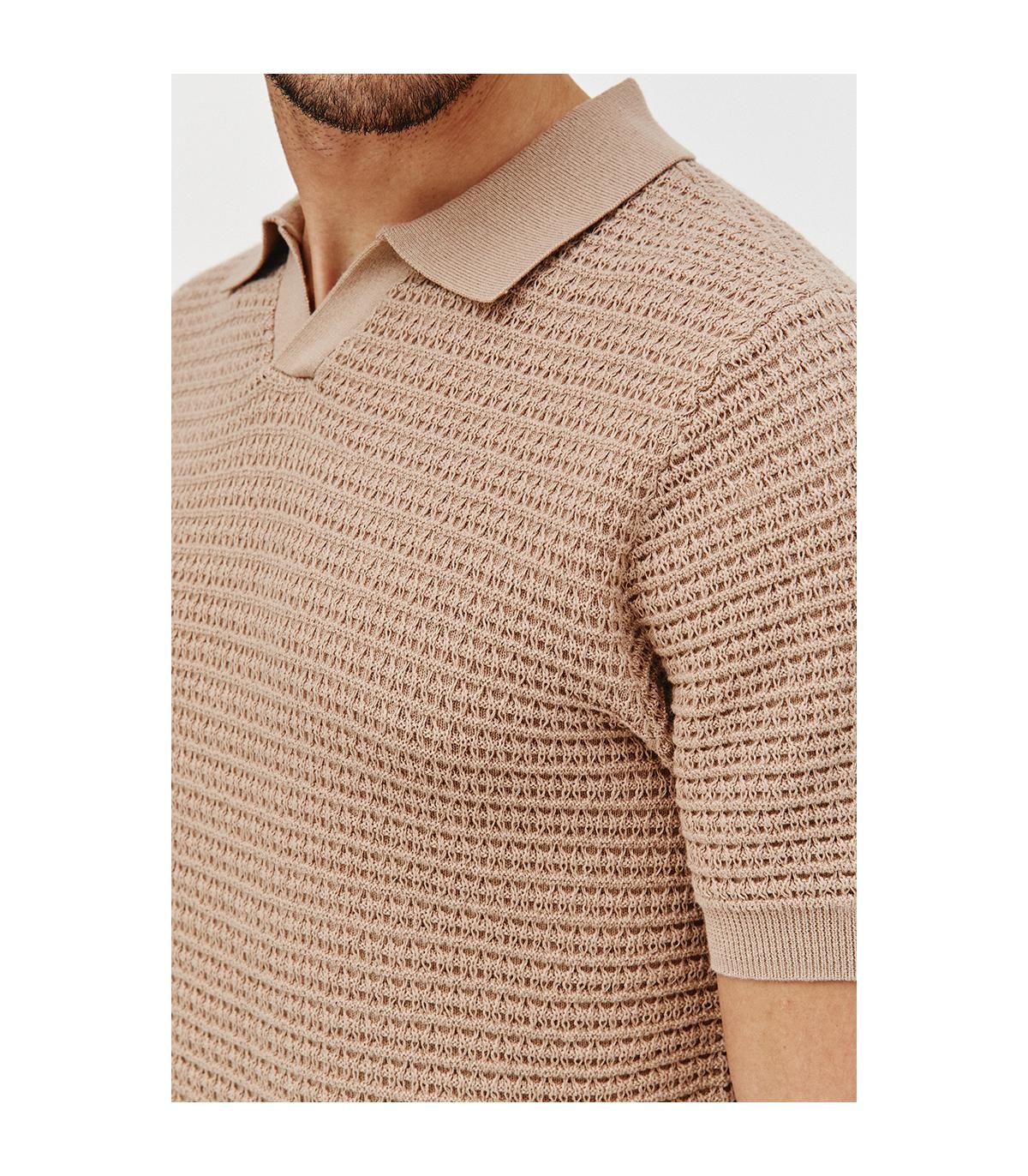 POLO DZIANINOWE DOTO BEŻ