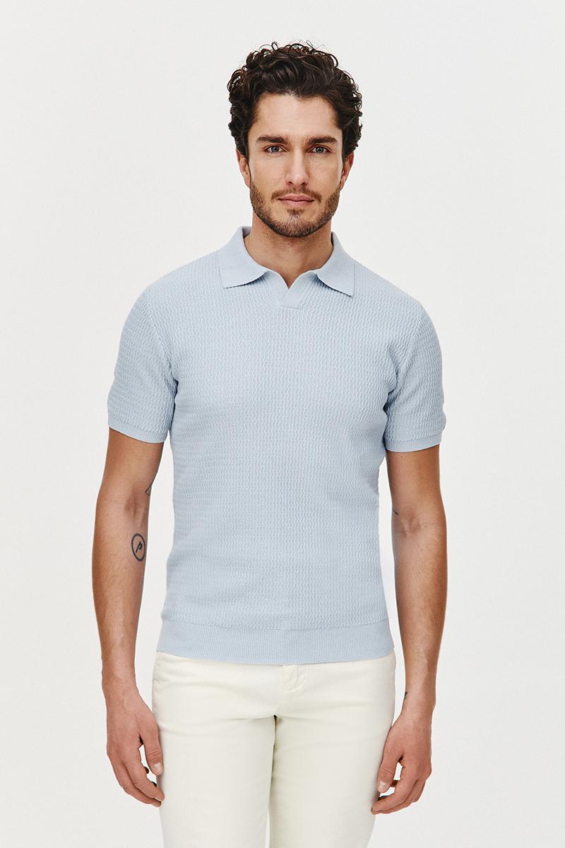 POLO DZIANINOWE WESO BŁĘKIT