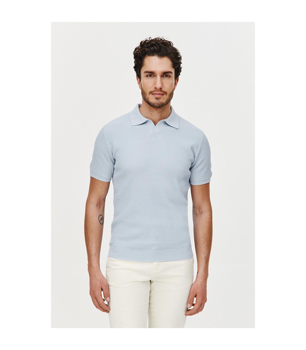 POLO DZIANINOWE WESO BŁĘKIT