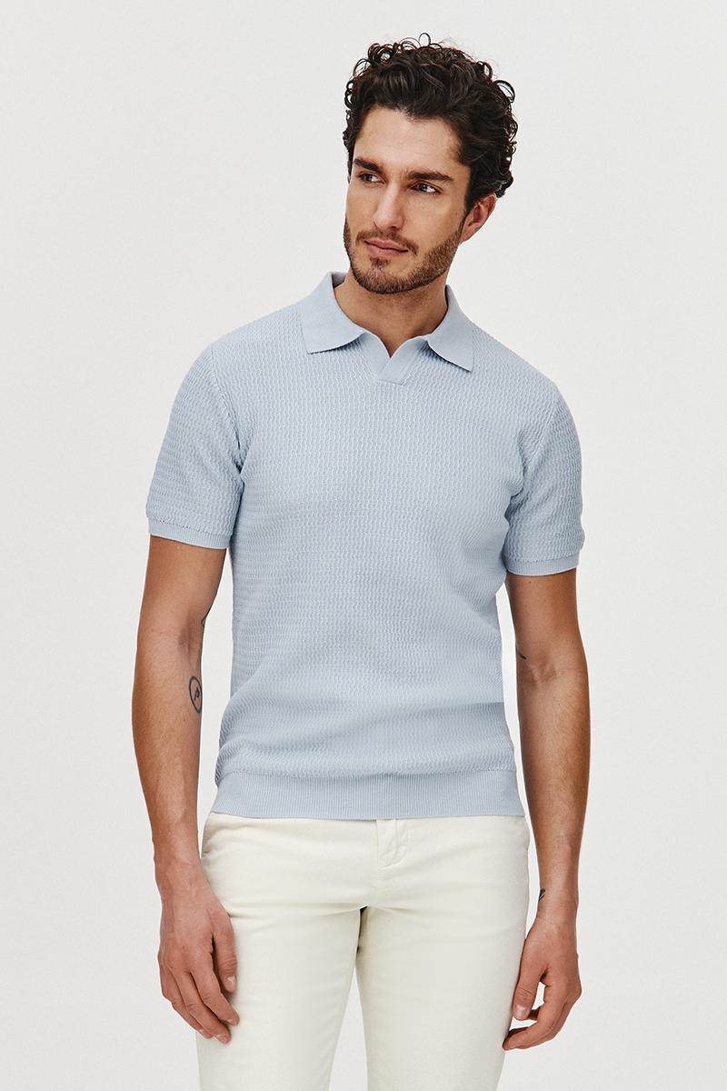 POLO DZIANINOWE WESO BŁĘKIT