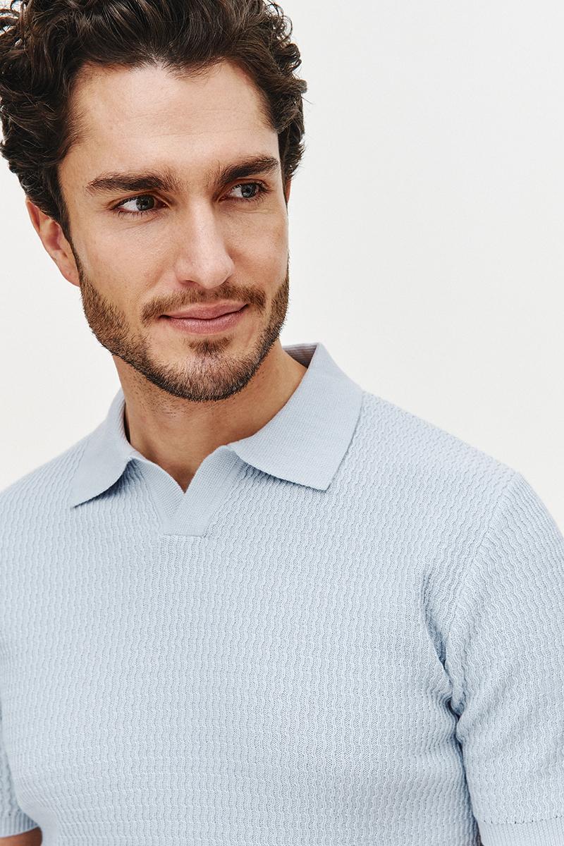 POLO DZIANINOWE WESO BŁĘKIT