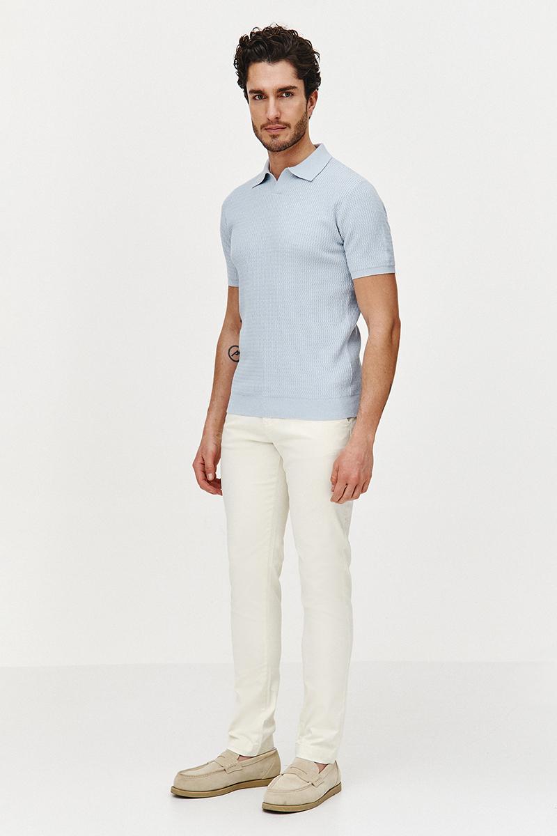 POLO DZIANINOWE WESO BŁĘKIT