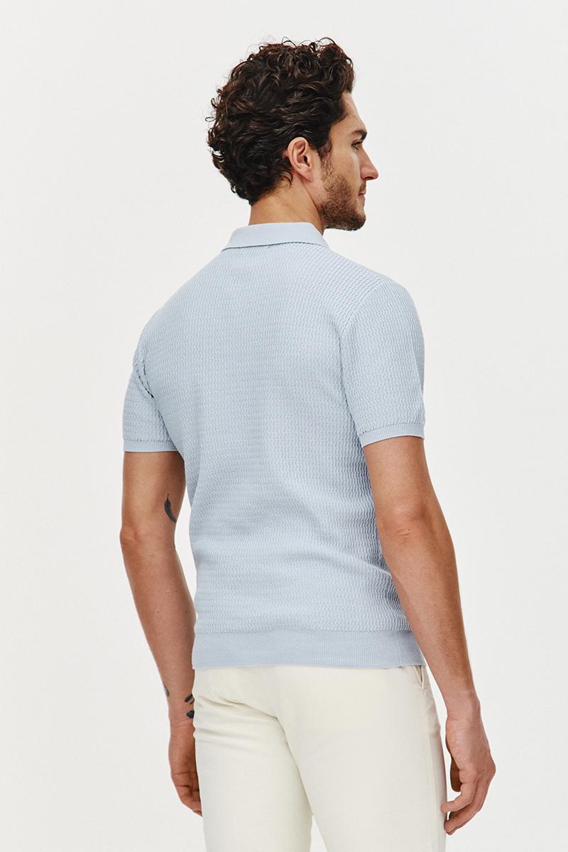 POLO DZIANINOWE WESO BŁĘKIT