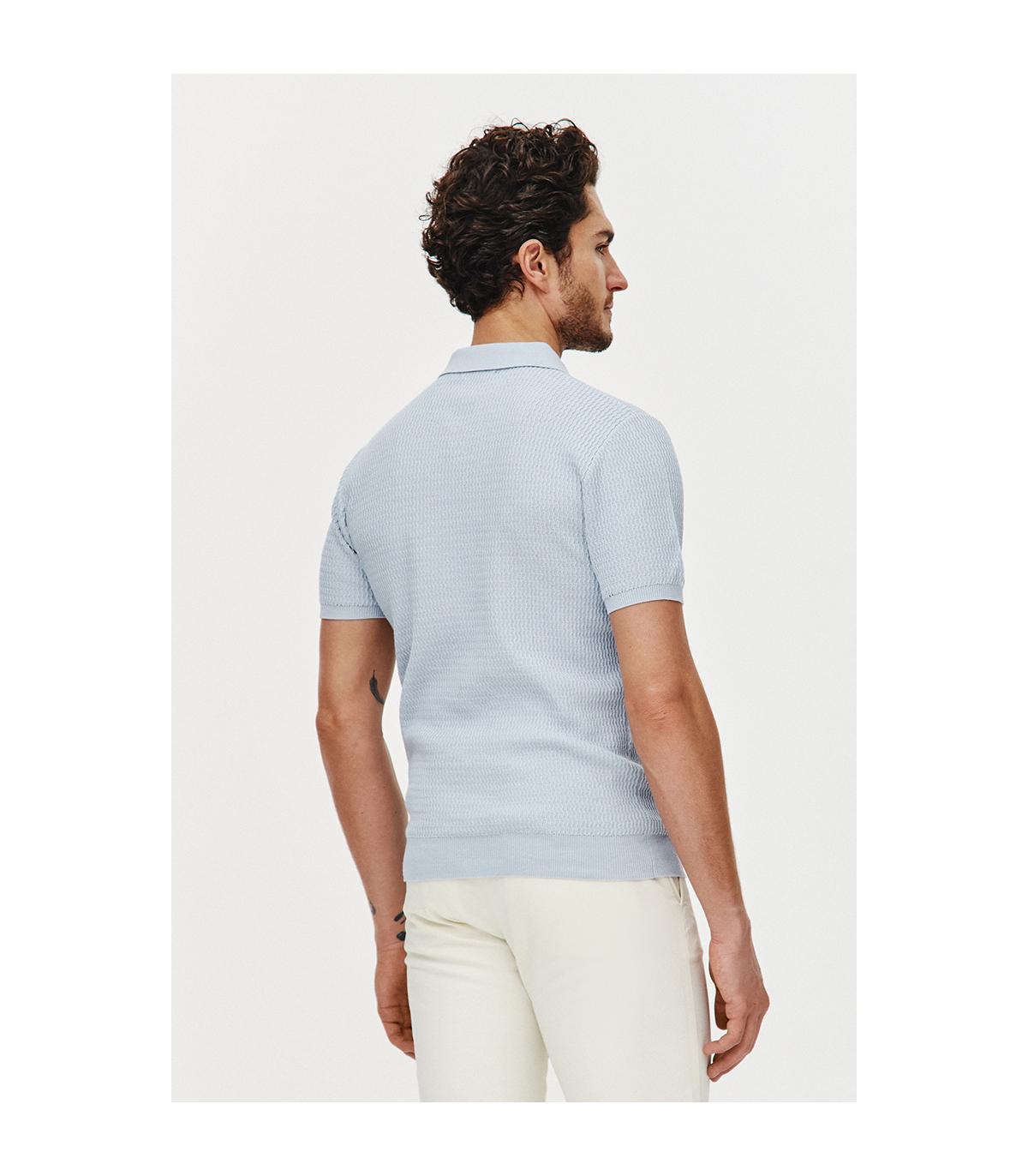 POLO DZIANINOWE WESO BŁĘKIT