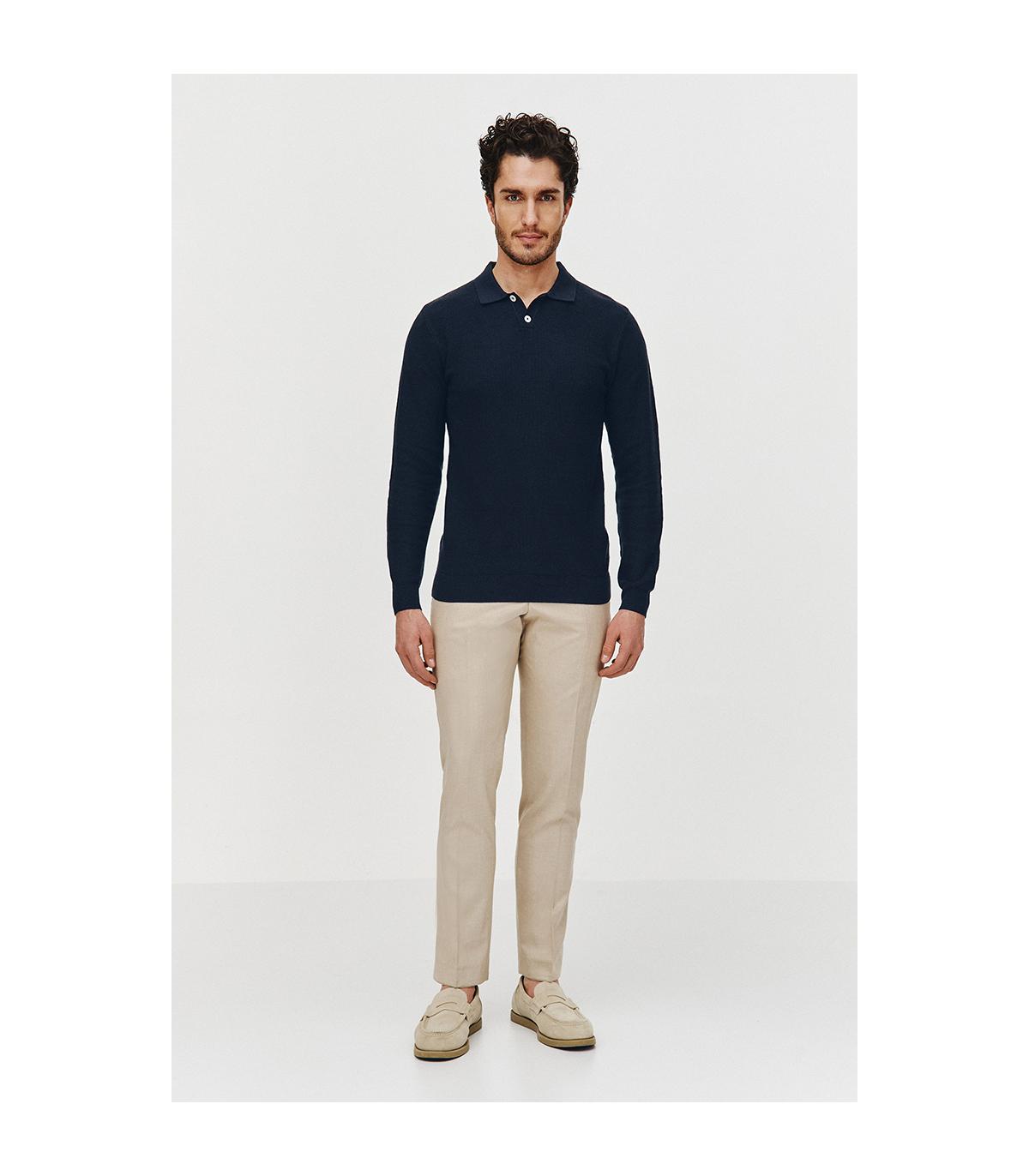 SWETER POLO LORS GRANATOWY