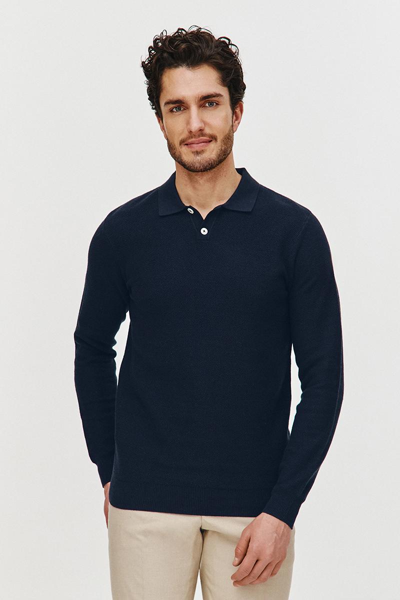 SWETER POLO LORS GRANATOWY