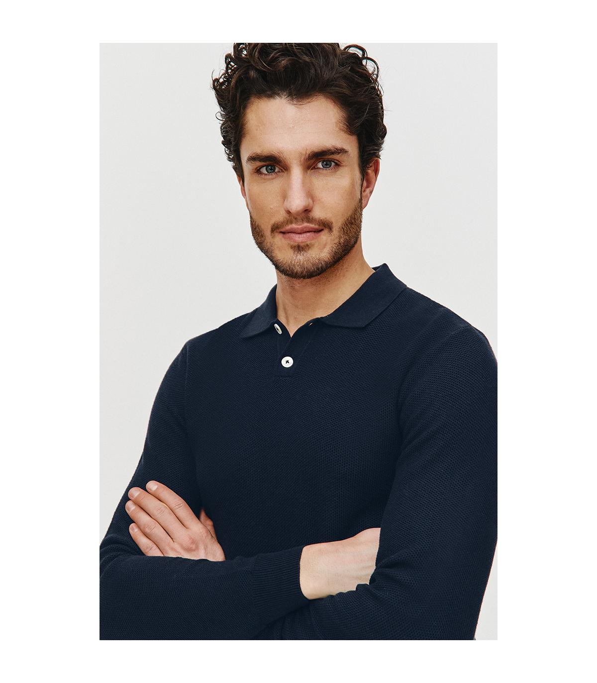 SWETER POLO LORS GRANATOWY