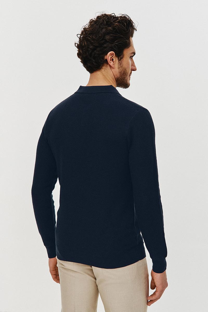 SWETER POLO LORS GRANATOWY