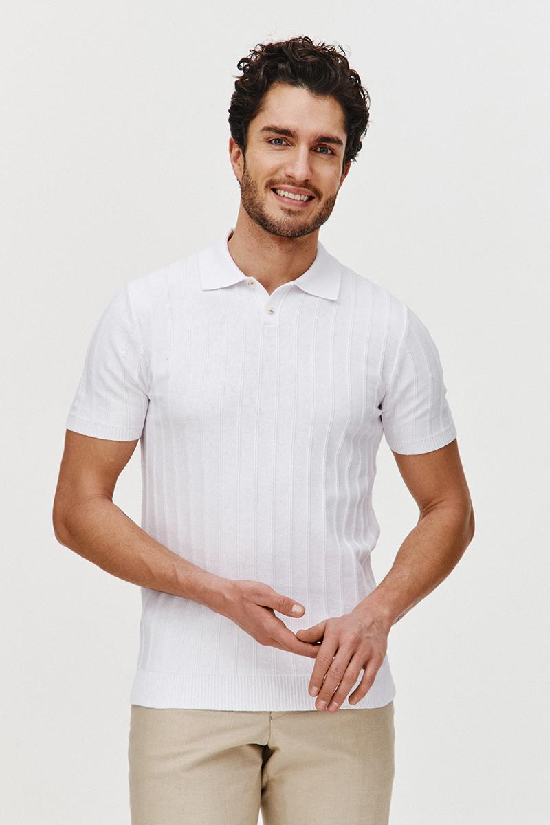 POLO DZIANINOWE STRIS BIAŁE