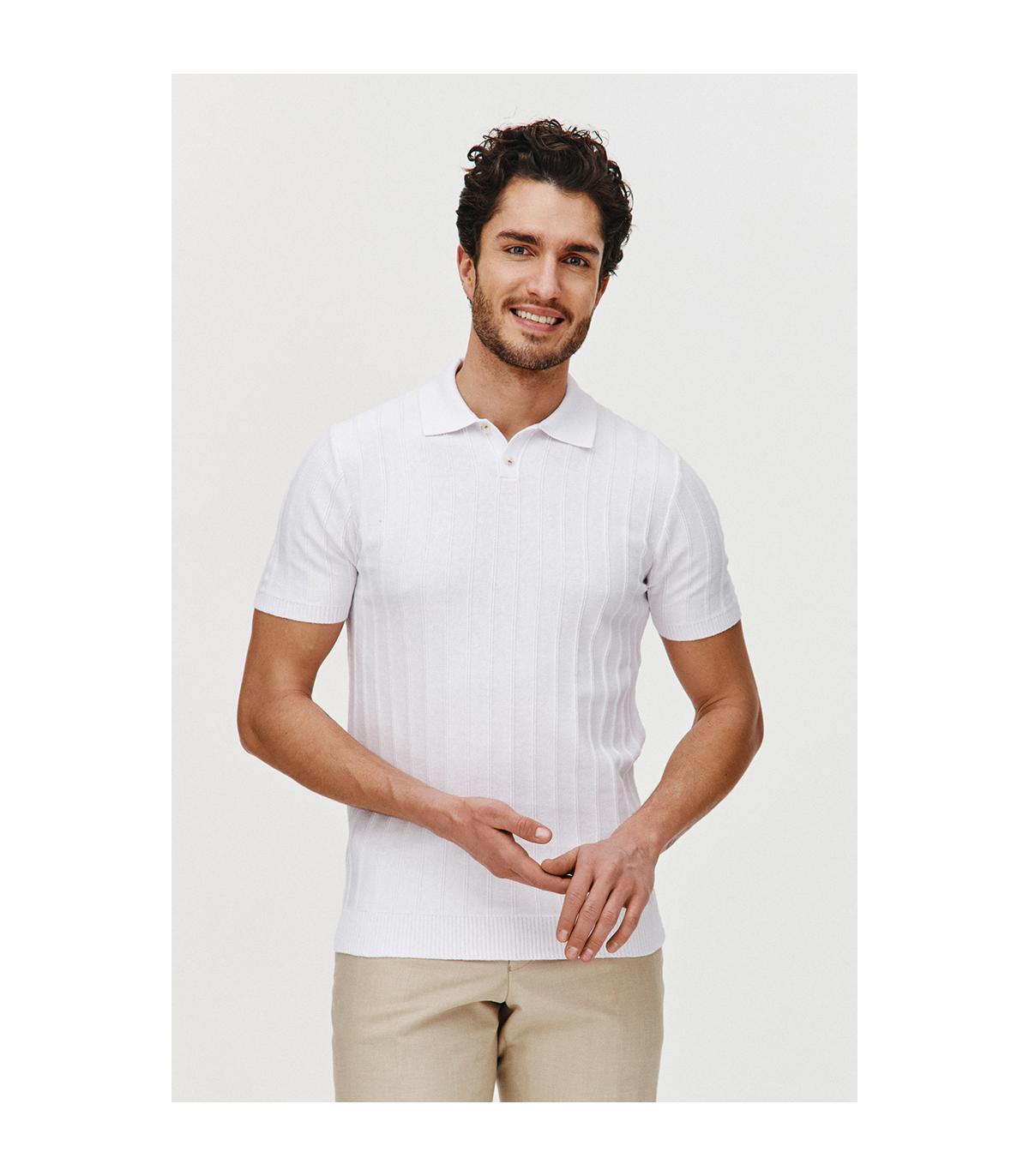 POLO DZIANINOWE STRIS BIAŁE