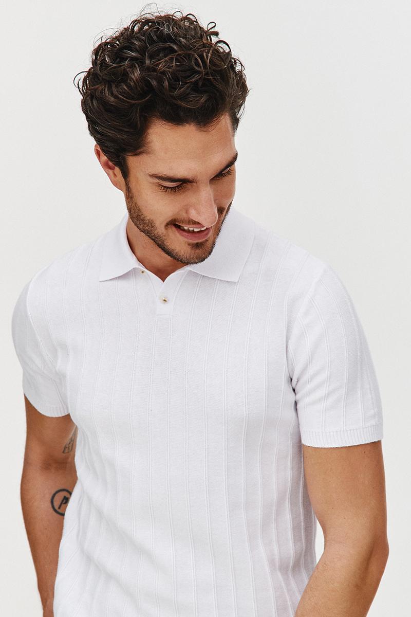 POLO DZIANINOWE STRIS BIAŁE