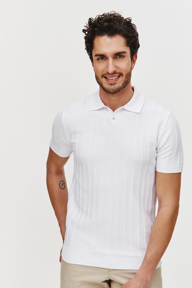 POLO DZIANINOWE STRIS BIAŁE