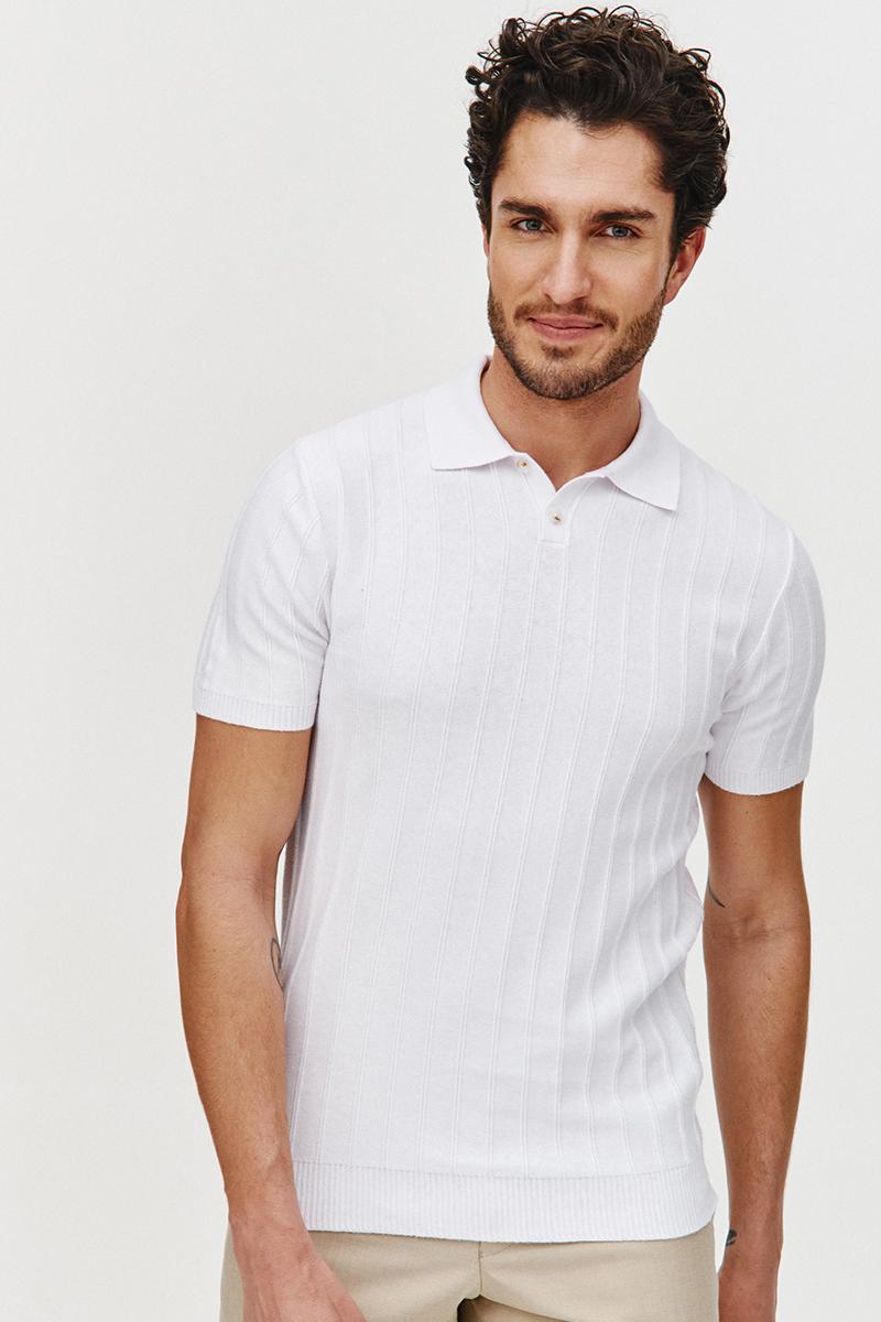 POLO DZIANINOWE STRIS BIAŁE