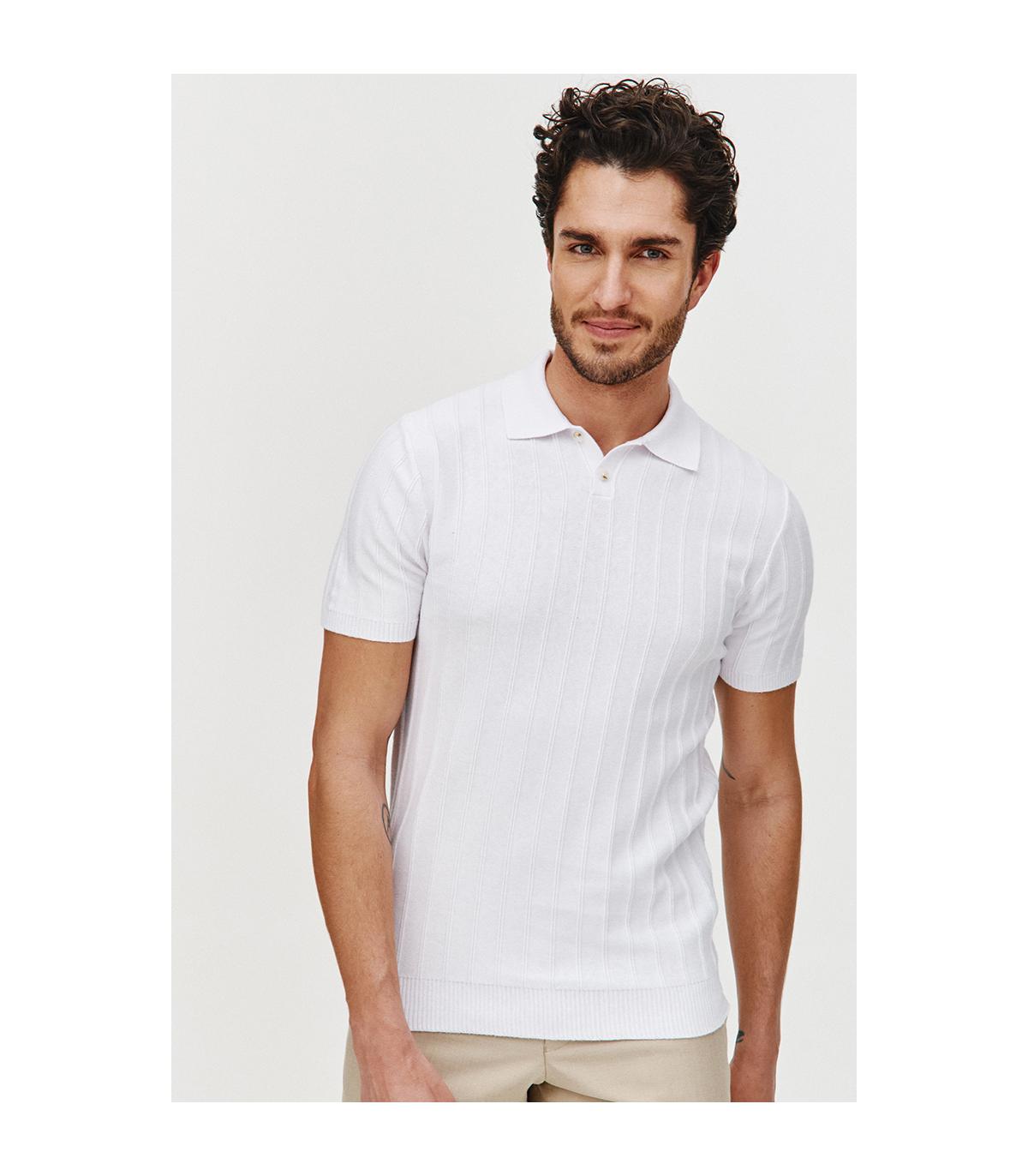 POLO DZIANINOWE STRIS BIAŁE