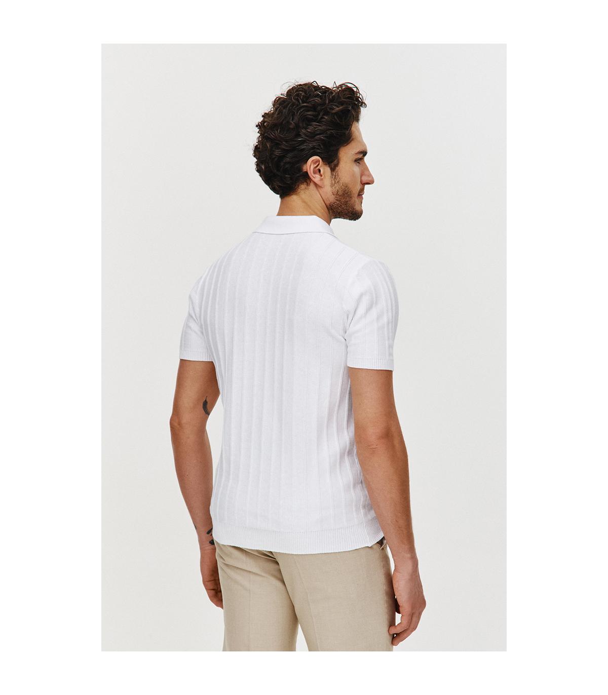 POLO DZIANINOWE STRIS BIAŁE