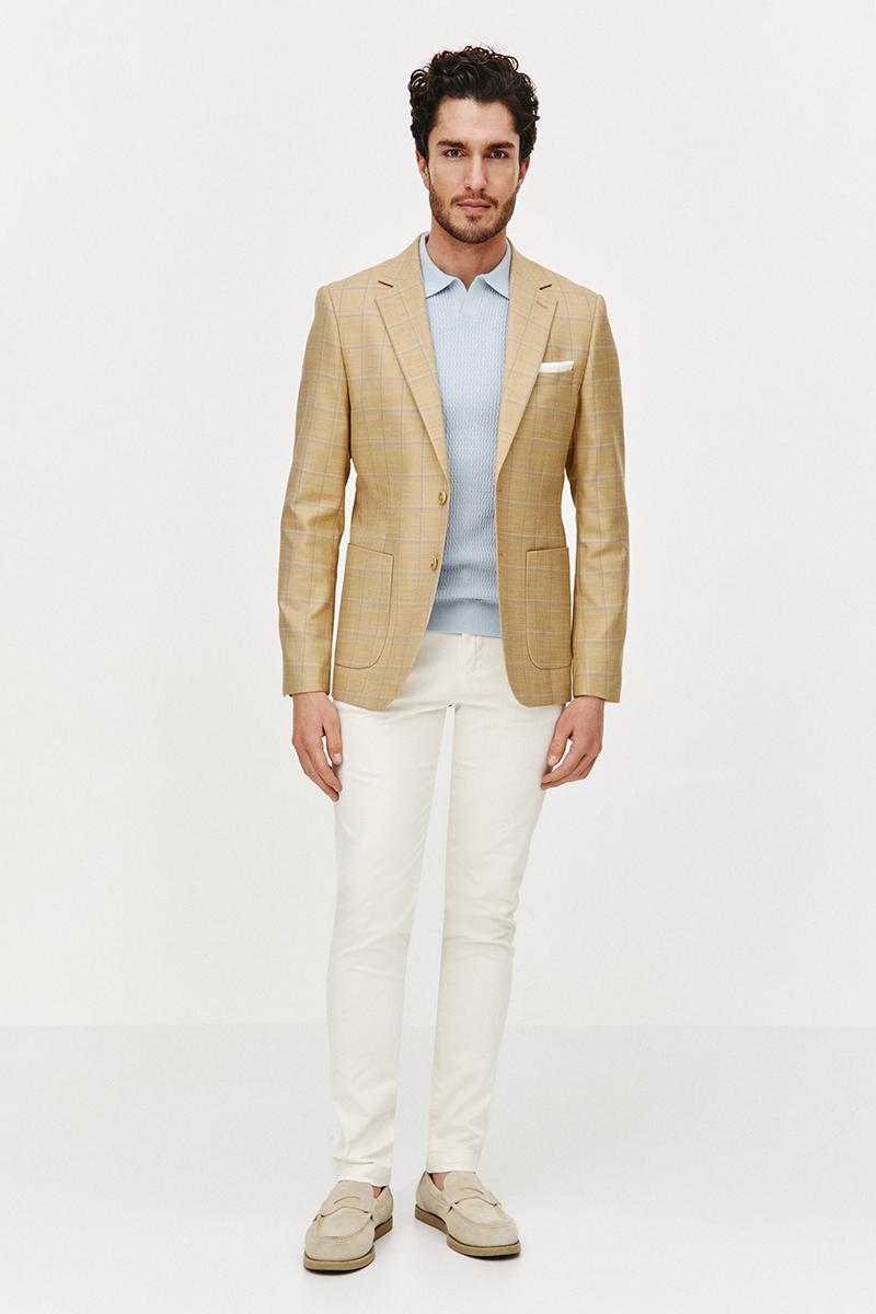 BEŻOWA MARYNARKA MĘSKA JES