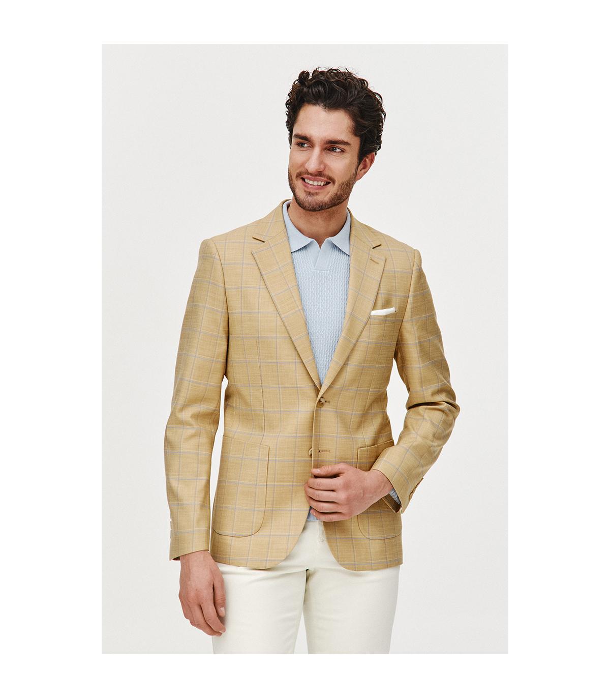 BEŻOWA MARYNARKA MĘSKA JES