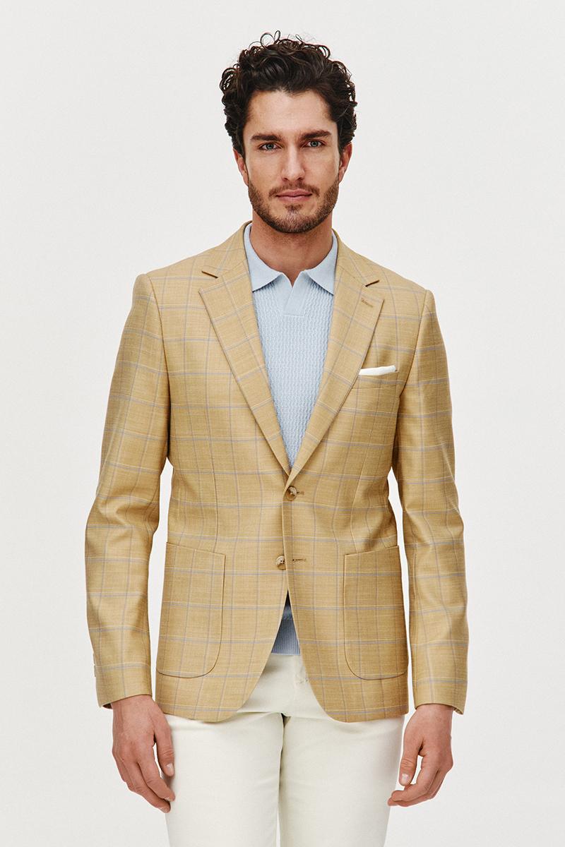 BEŻOWA MARYNARKA MĘSKA JES