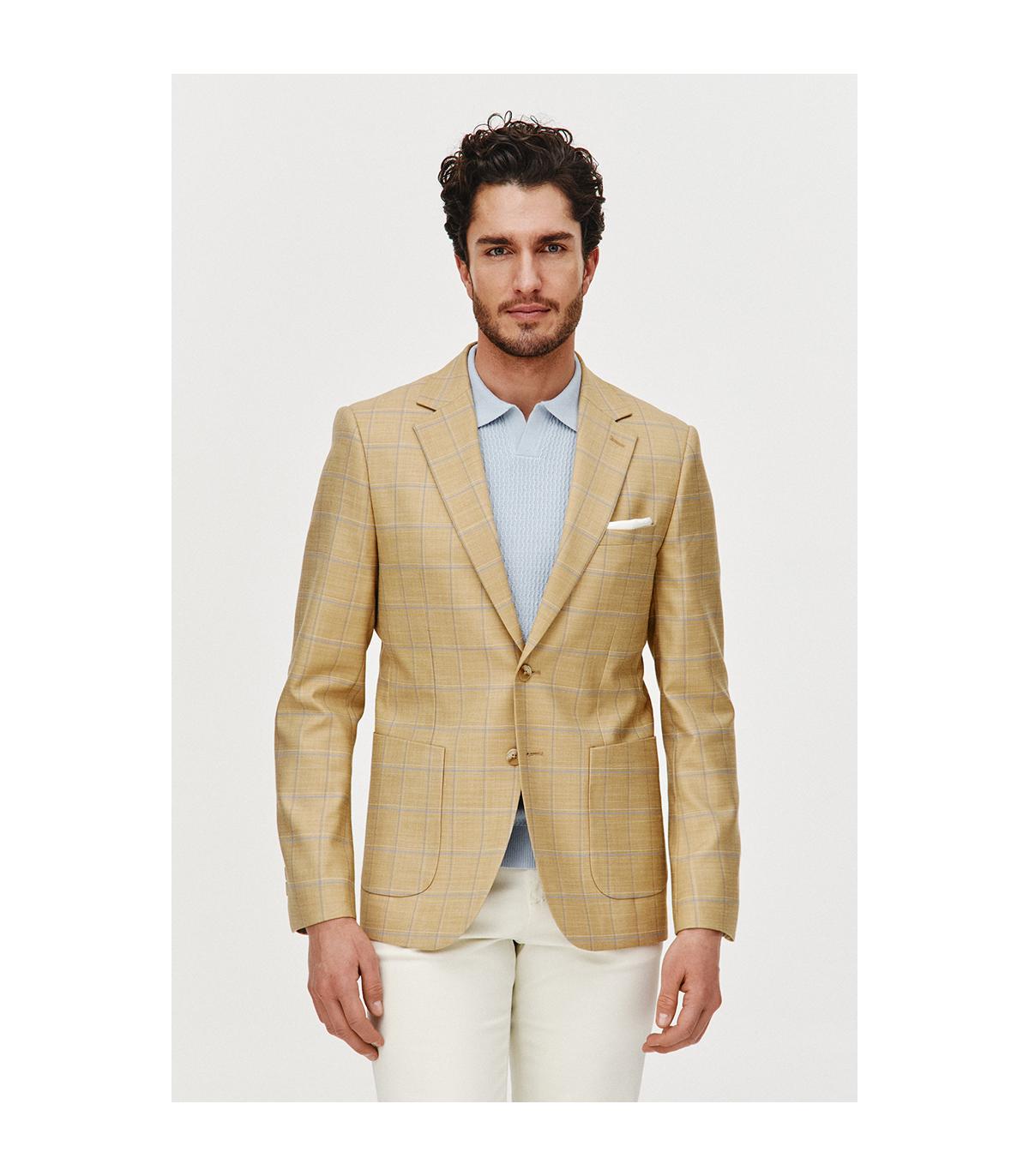 BEŻOWA MARYNARKA MĘSKA JES