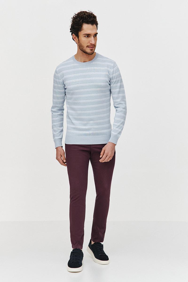 SWETER STOR BŁĘKITNY W BIAŁE PASKI