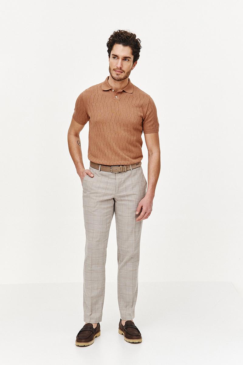 POLO DZIANINOWE HOLE CIEMNY BEŻ