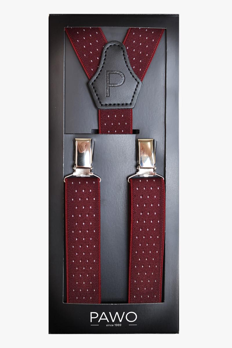 SZELKI CHŁOPIĘCE BORDOWE W KROPKI