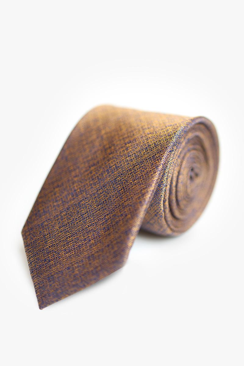 KRAWAT PRESTIGE BRĄZOWY FAKTURA