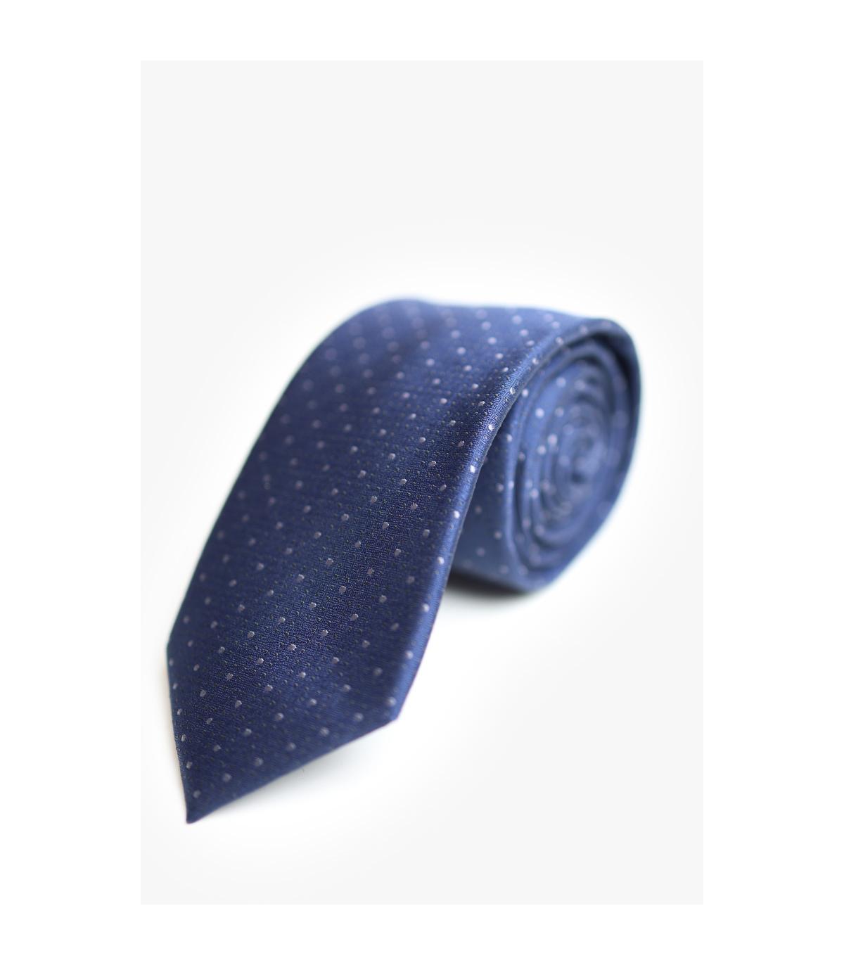 GRANATOWY KRAWAT MĘSKI PRESTIGE WE WZORY