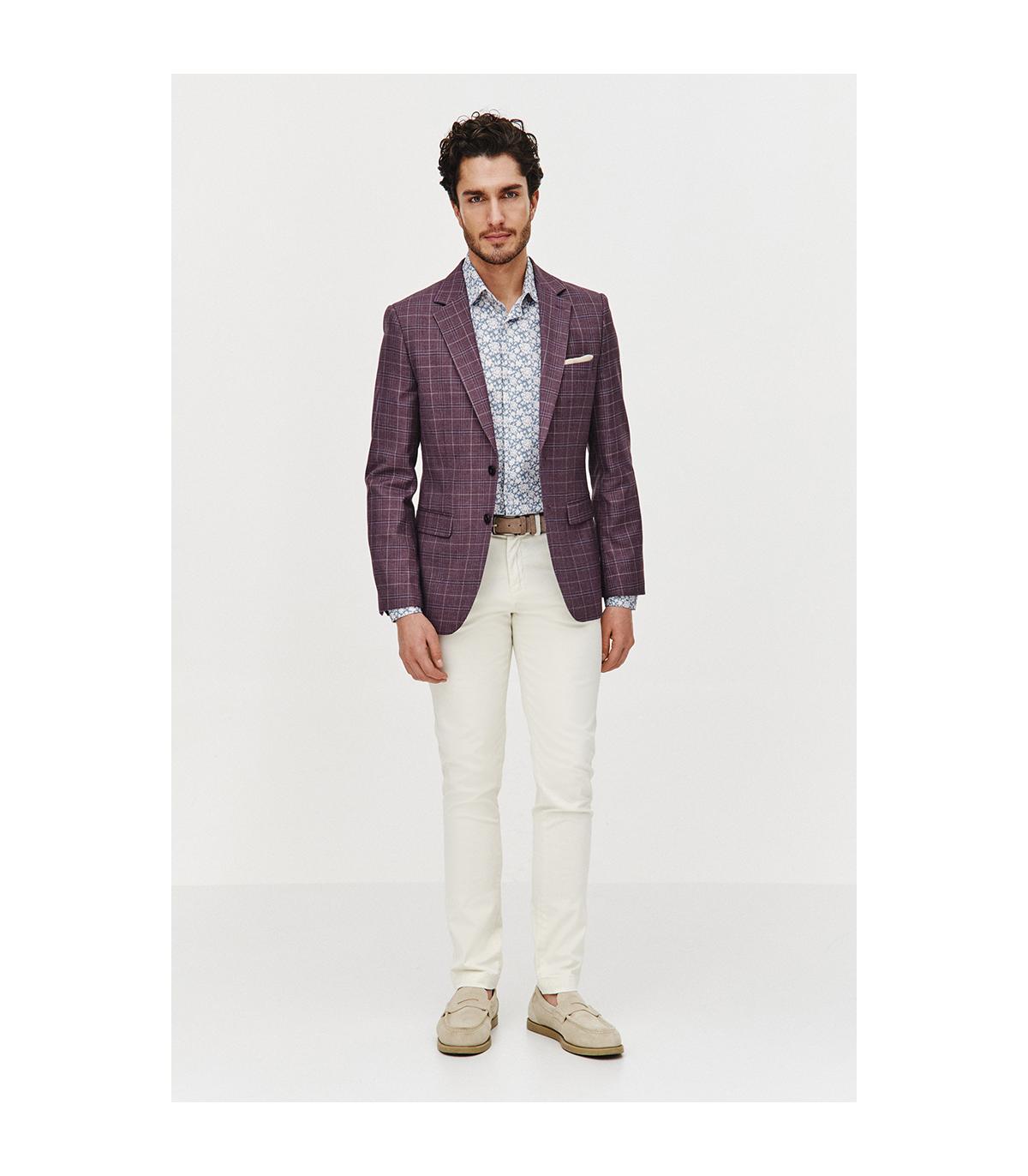 BURGUNDOWA MARYNARKA MĘSKA BORS