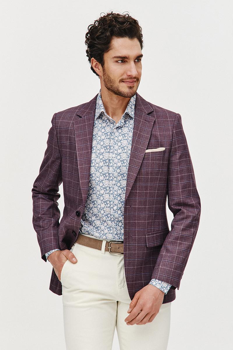 BURGUNDOWA MARYNARKA MĘSKA BORS