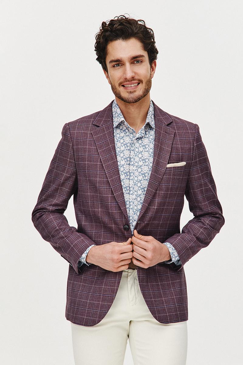 BURGUNDOWA MARYNARKA MĘSKA BORS