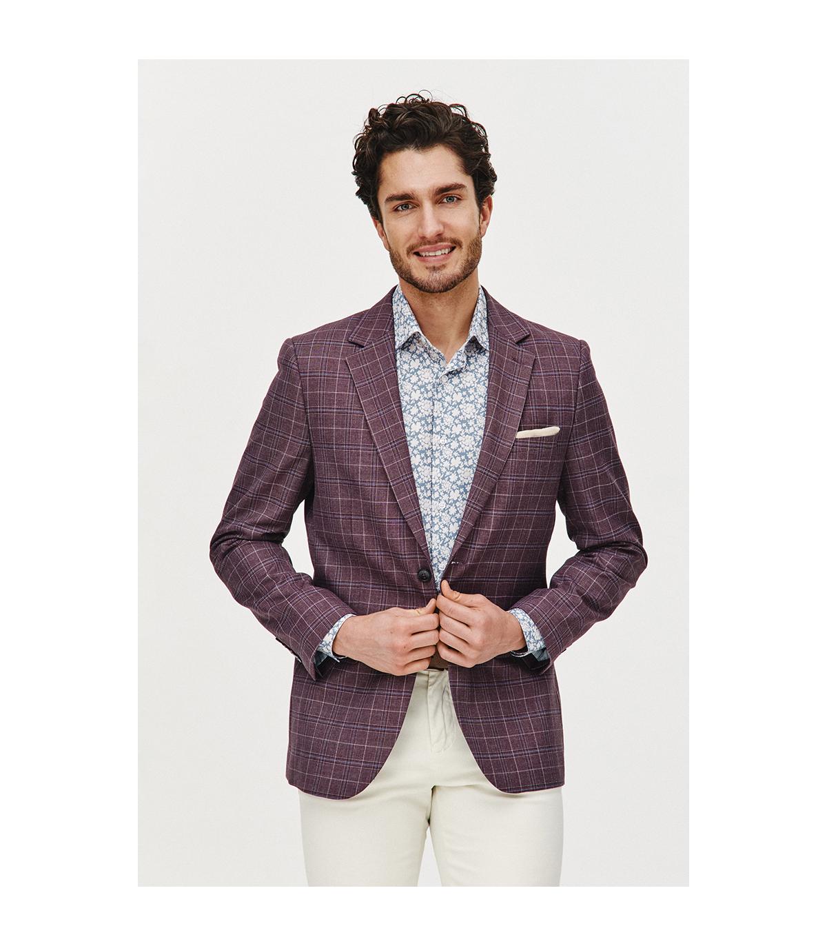 BURGUNDOWA MARYNARKA MĘSKA BORS