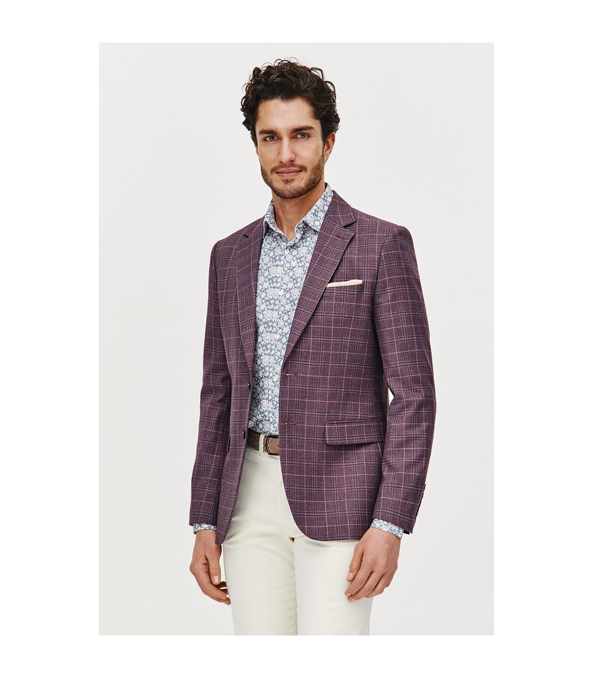 BURGUNDOWA MARYNARKA MĘSKA BORS