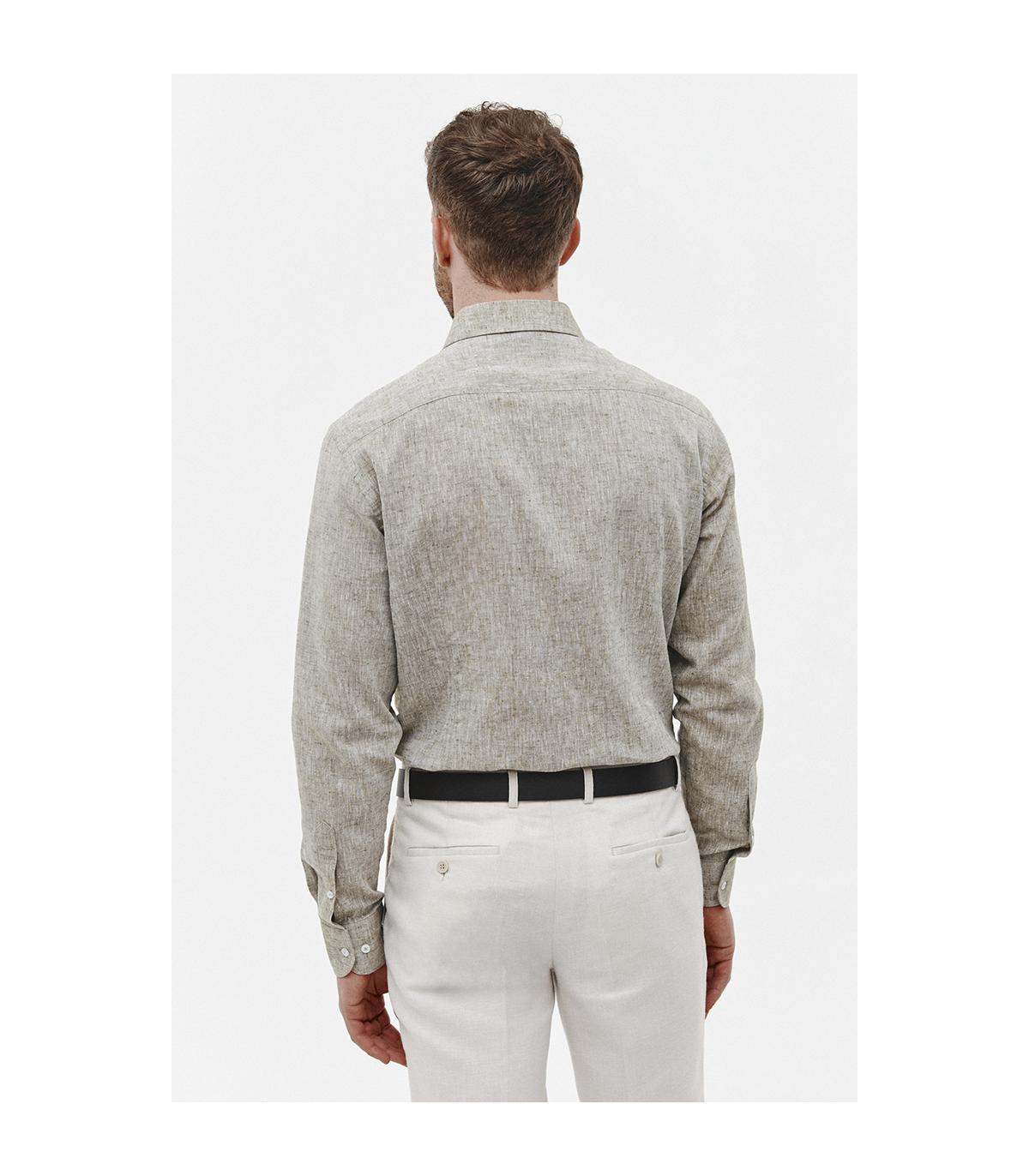 KHAKI KOSZULA MĘSKA LETO CLASSIC