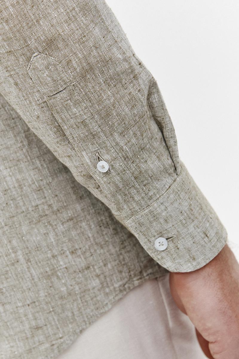 KHAKI KOSZULA MĘSKA LETO SLIM