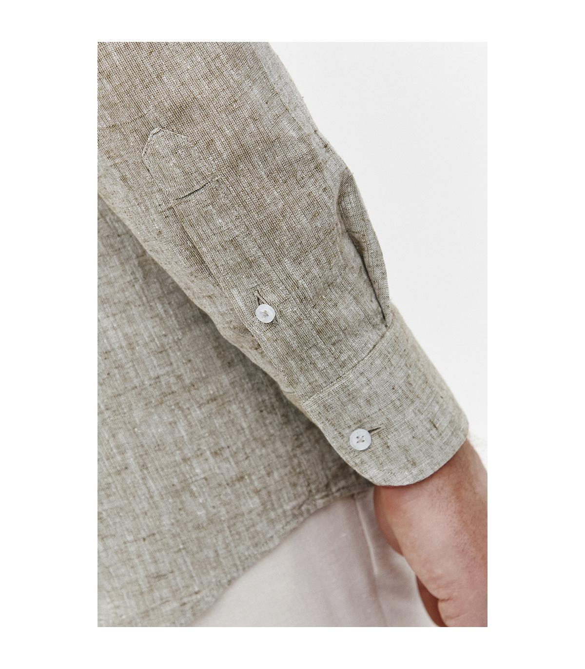 KHAKI KOSZULA MĘSKA LETO SLIM