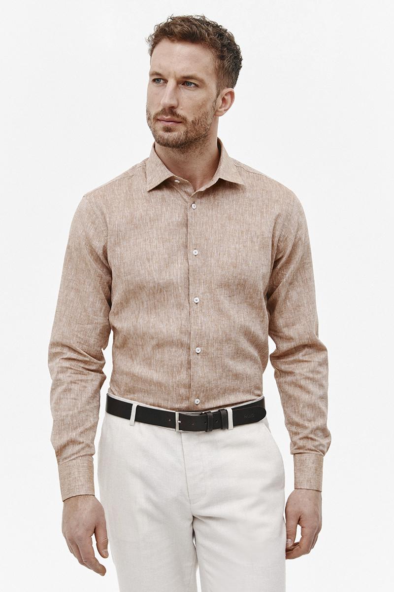 BEŻOWA KOSZULA MĘSKA BERS CLASSIC