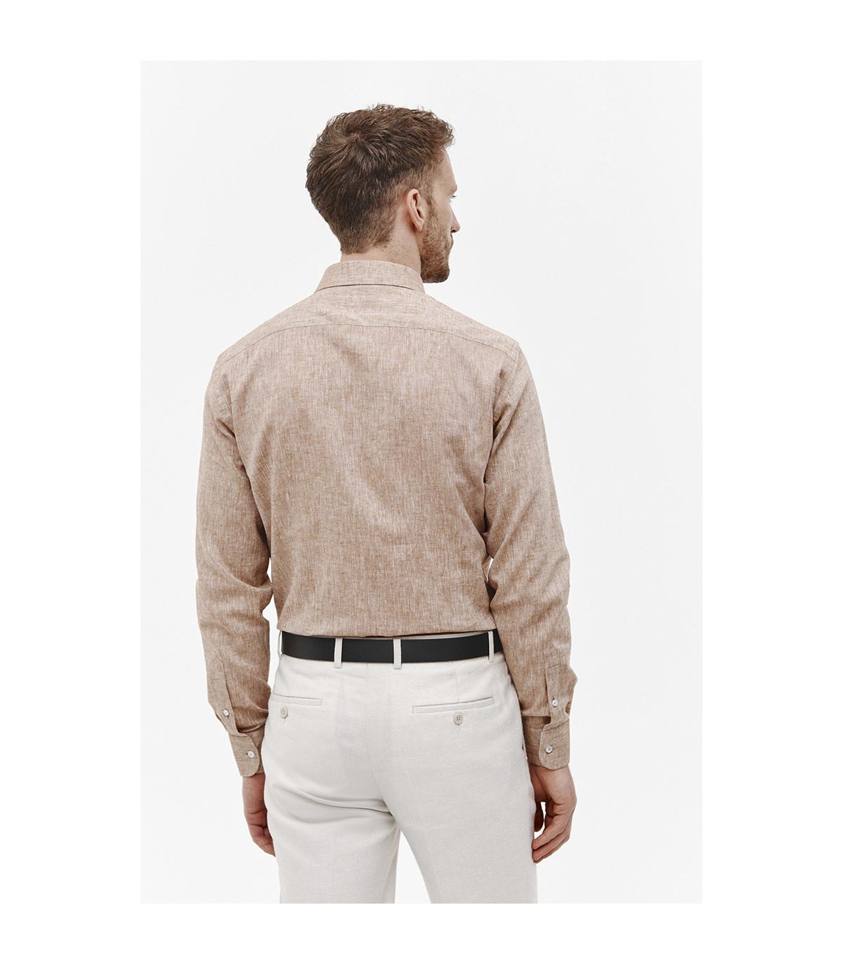 BEŻOWA KOSZULA MĘSKA BERS CLASSIC