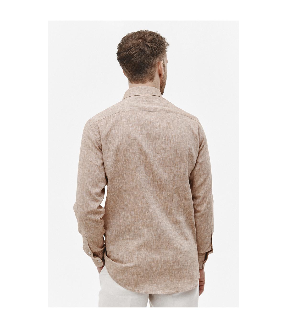 BEŻOWA KOSZULA MĘSKA BERS SLIM