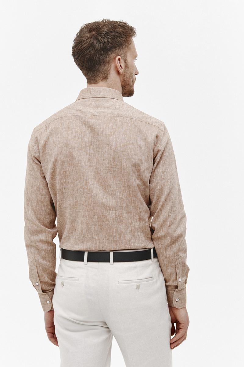 BEŻOWA KOSZULA MĘSKA BERS SLIM