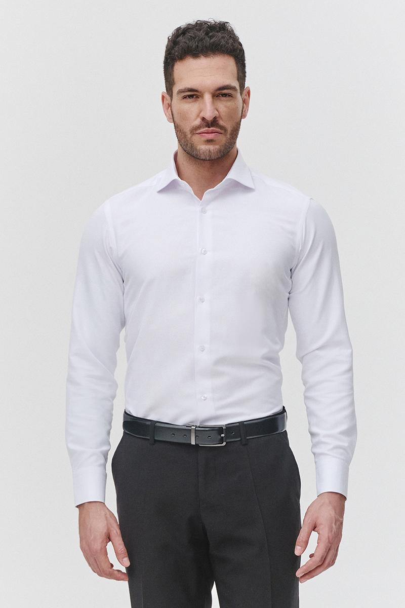 BIAŁA KOSZULA MĘSKA- OXFORD- ANGELA SLIM