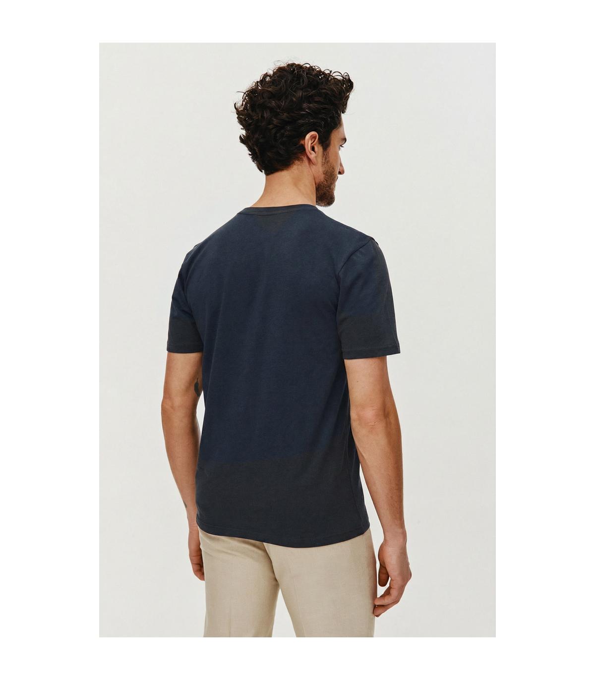 GRANATOWY T-SHIRT MĘSKI BIK