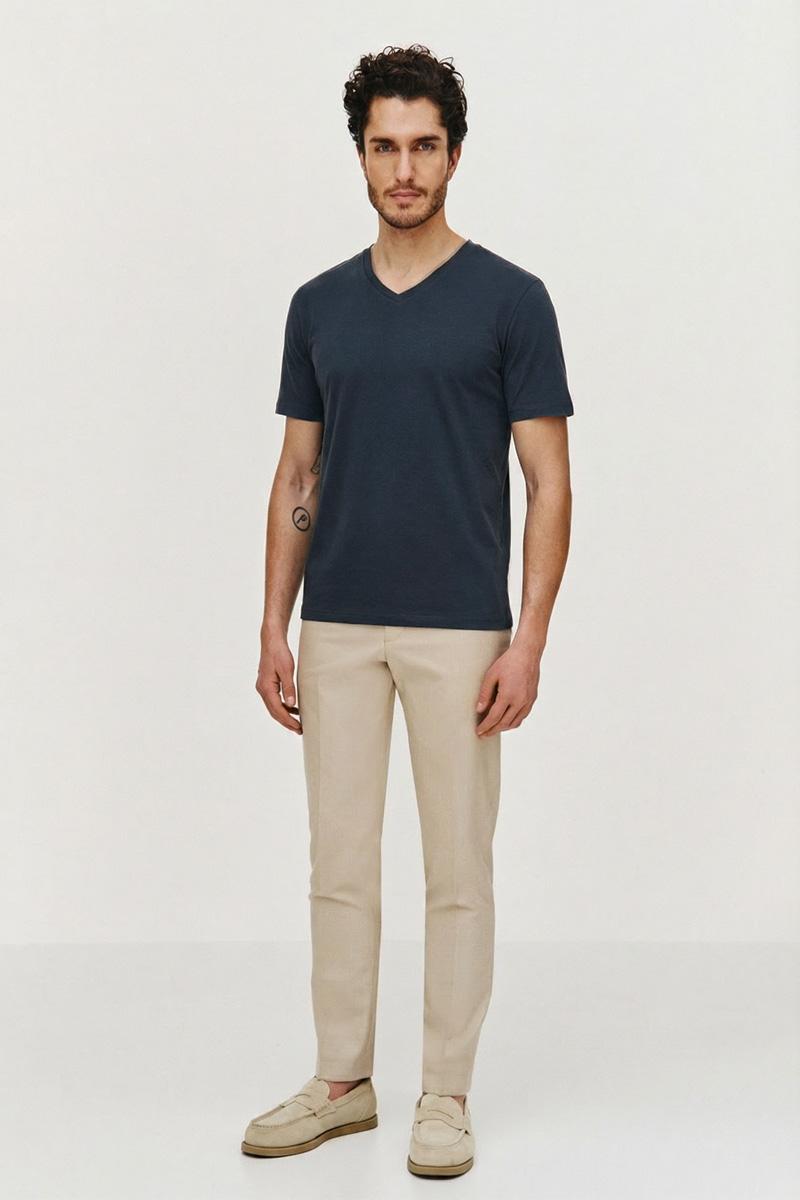 GRANATOWY T-SHIRT MĘSKI BIK