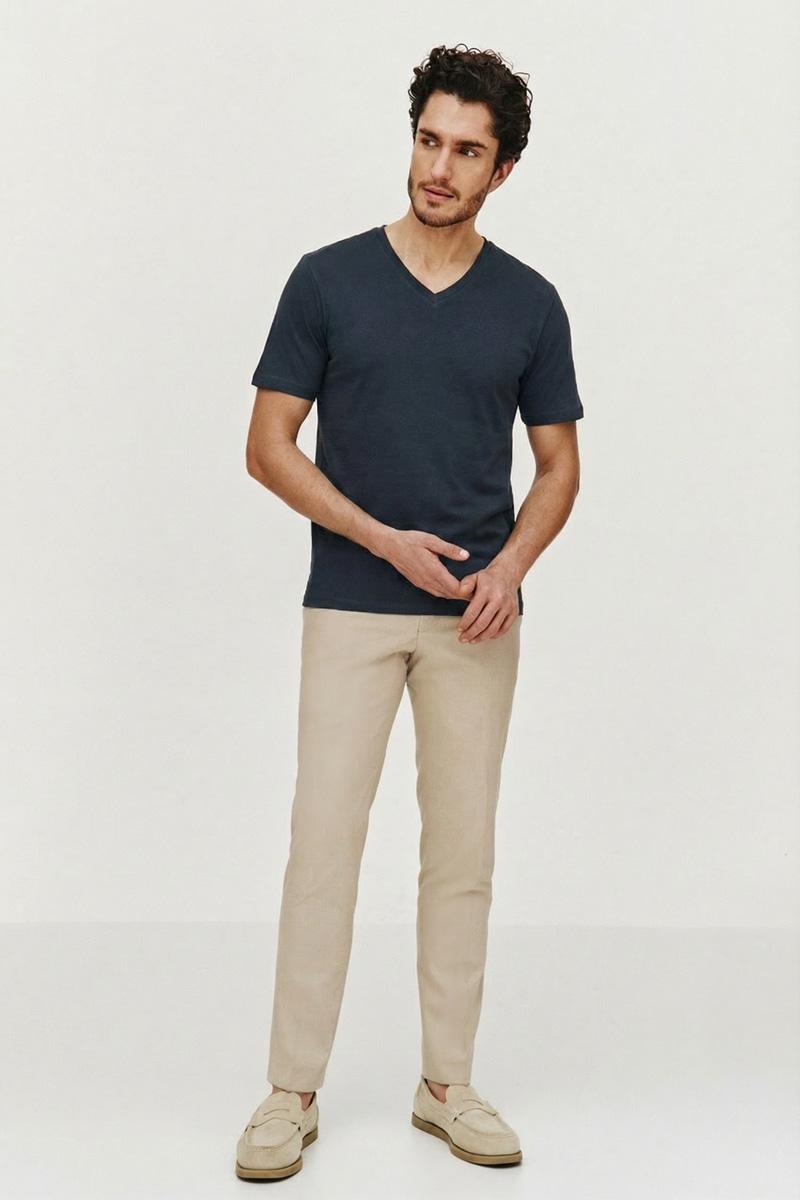 GRANATOWY T-SHIRT MĘSKI BIK