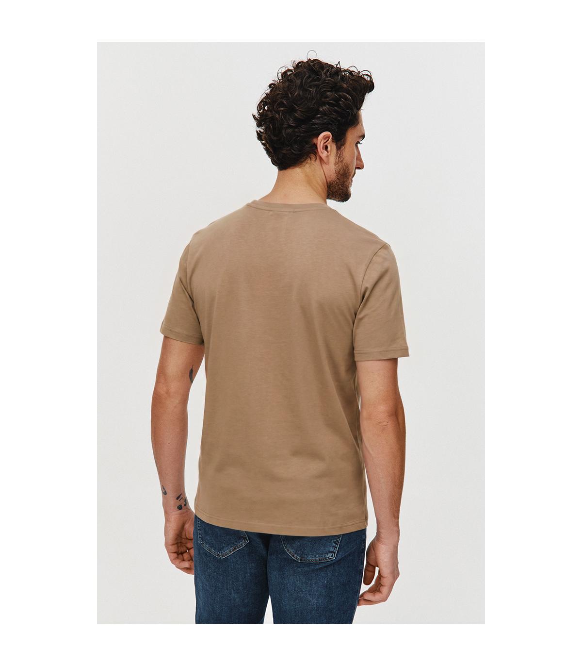 BEŻOWY T-SHIRT MĘSKI ADO