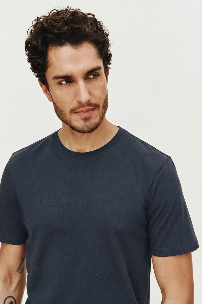 GRANATOWY T-SHIRT MĘSKI ADO